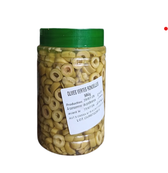 Olives verts rondelles 500g زيتون أخضر شرائح